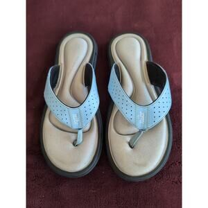 Nike Women's Size 8 Ultra Comfort Footbed Blue Thong Flip Flop Sandals